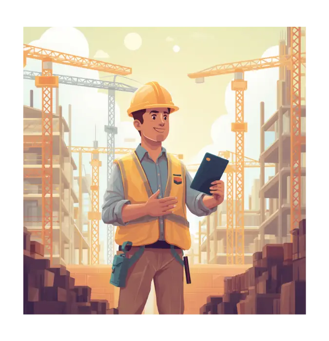 Construction contractor holding a checkbook to represent getting paid faster for completed work through construction invoice funding.