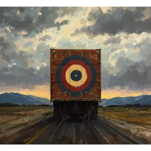 Freight truck with a bullseye behind it representing transportation invoice funding as a strong fit for freight and logistics businesses.
