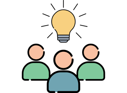 Illustration of three professionals having a group aha moment during a review of invoice factoring rates, fees and contract terms.