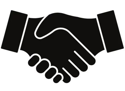 Handshake silhouette representing professional service firms building client relationships and using invoice funding to support steady growth.