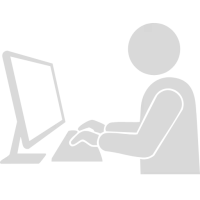 Stick figure working on a computer to represent continued operations and growth for an IT company using information technology invoice funding