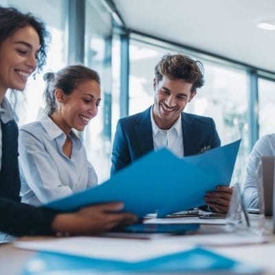Staffing team reviewing a major client opportunity while planning payroll, hiring capacity and the infrastructure needed for scaling a staffing firm.